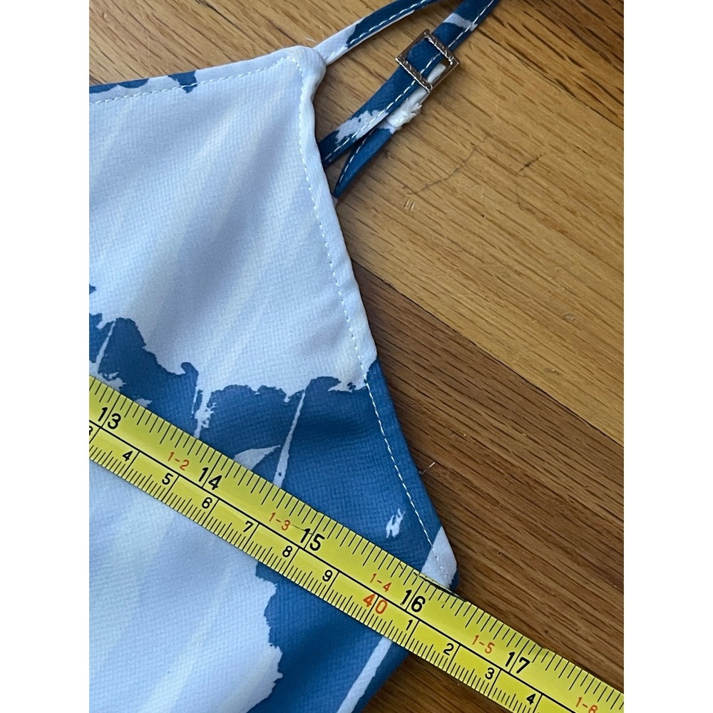 CALVIN KLEIN Slip Midi Dress Blue White NEW Beach Casual Spring Lightweight - Picture 9 of 11